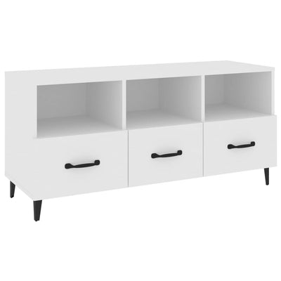 TV Cabinet White 102x35x50 cm Engineered Wood