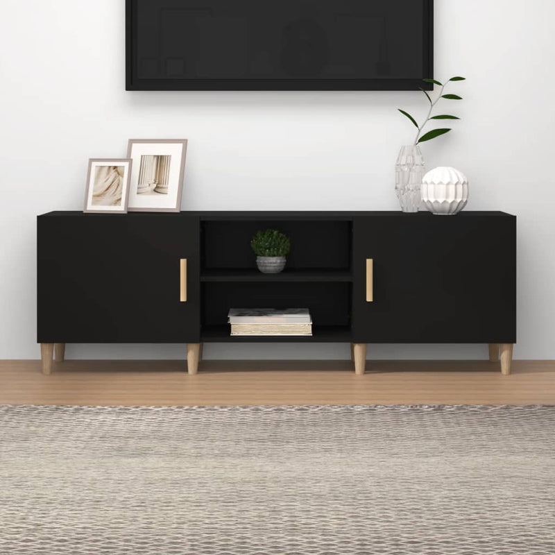 TV Cabinet Black 150x30x50 cm Engineered Wood