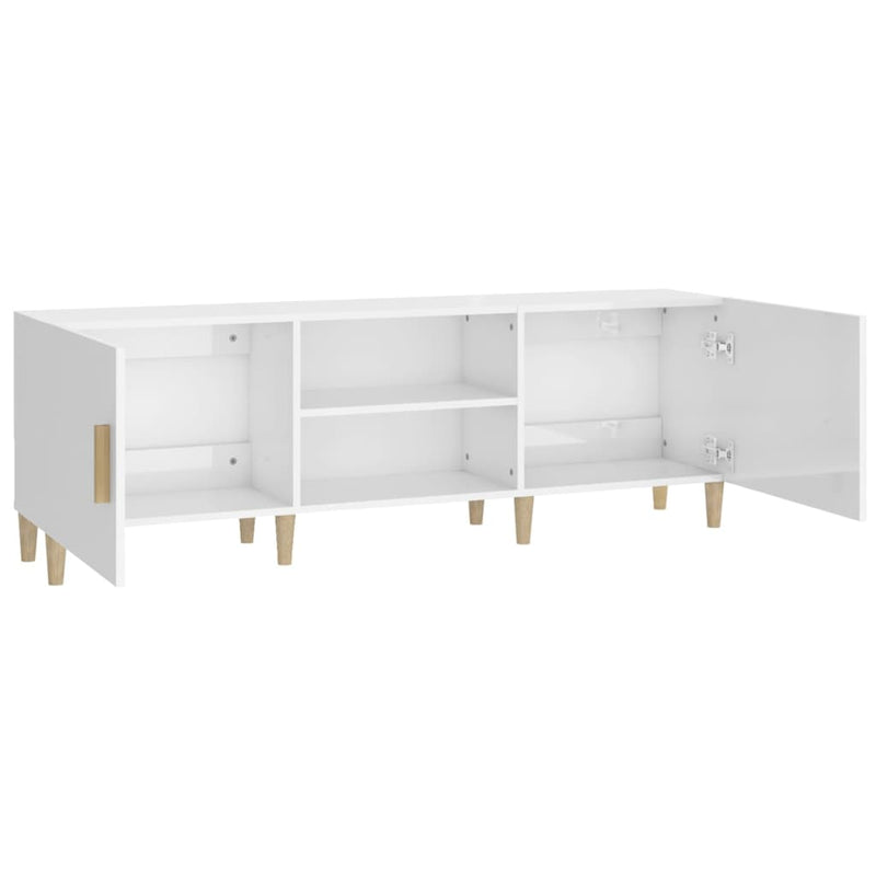 TV Cabinet High Gloss White 150x30x50 cm Engineered Wood