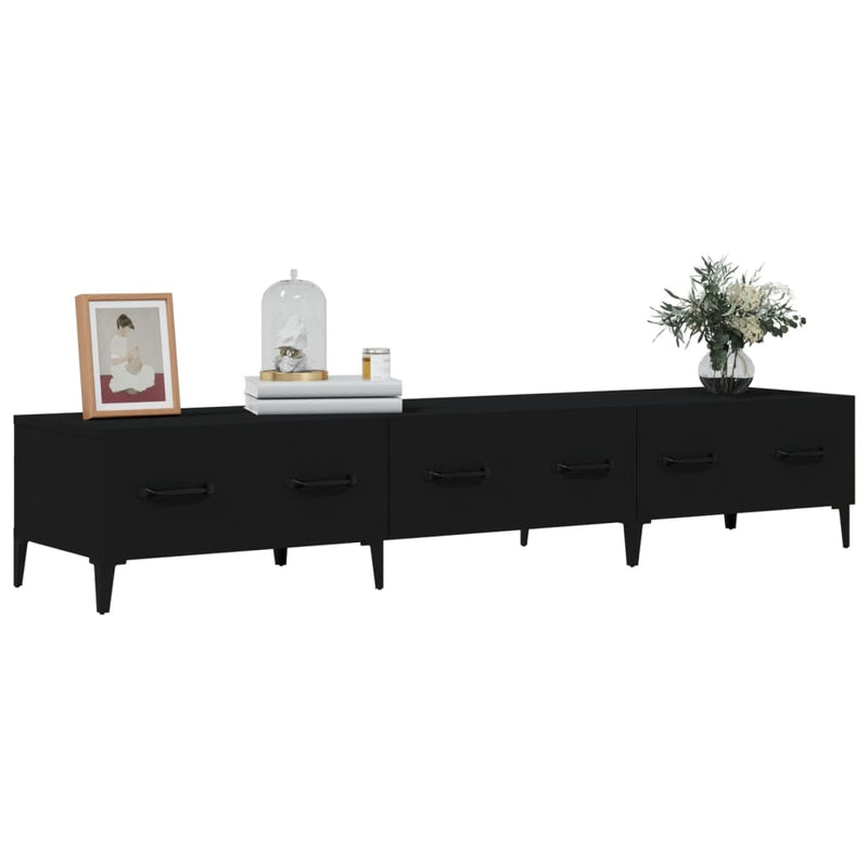 TV Cabinet Black 150x34.5x30 cm Engineered Wood