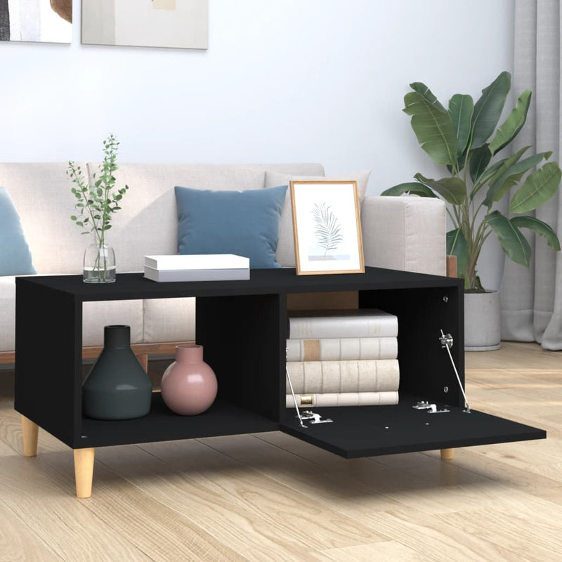 Coffee Table Black 89.5x50x40 cm Engineered Wood