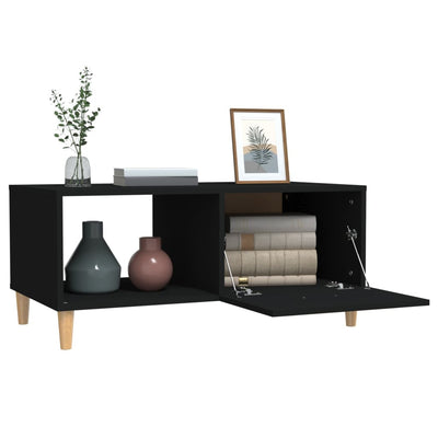 Coffee Table Black 89.5x50x40 cm Engineered Wood