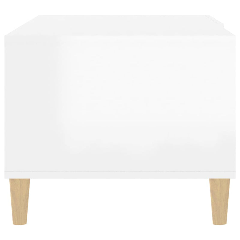 Coffee Table High Gloss White 89.5x50x40 cm Engineered Wood