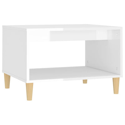 Coffee Table High Gloss White 60x50x40 cm Engineered Wood