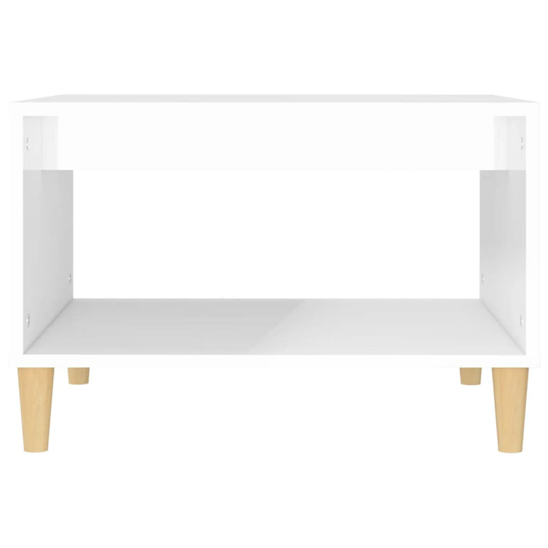 Coffee Table High Gloss White 60x50x40 cm Engineered Wood