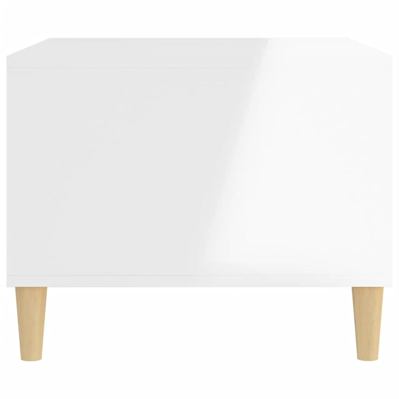 Coffee Table High Gloss White 60x50x40 cm Engineered Wood