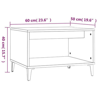 Coffee Table White 60x50x40 cm Engineered Wood