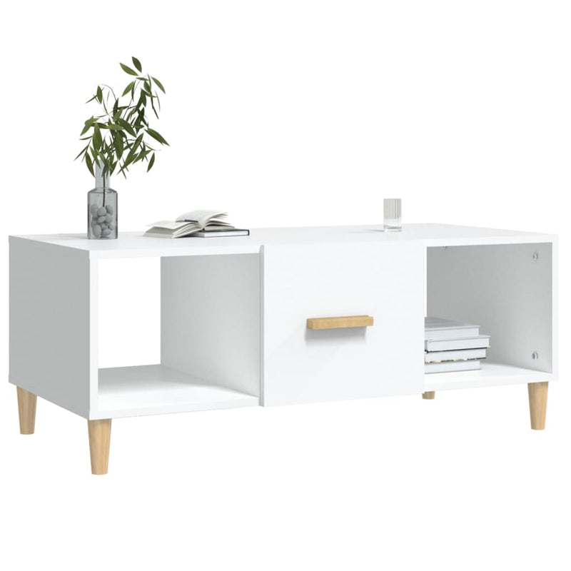 Coffee Table White 102x50x40 cm Engineered Wood