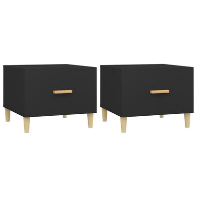 Coffee Tables 2 pcs Black 50x50x40 cm Engineered Wood