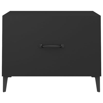 Coffee Table with Metal Legs 2 pcs Black 50x50x40 cm