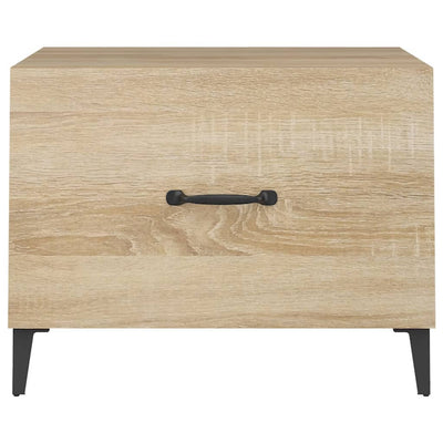 Coffee Table with Metal Legs 2 pcs Sonoma Oak 50x50x40 cm