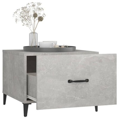 Coffee Table with Metal Legs 2 pcs Concrete Grey 50x50x40 cm