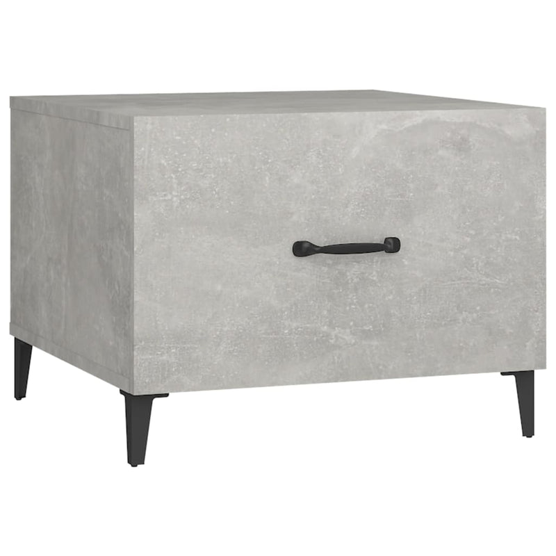 Coffee Table with Metal Legs 2 pcs Concrete Grey 50x50x40 cm