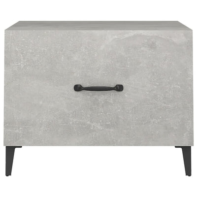 Coffee Table with Metal Legs 2 pcs Concrete Grey 50x50x40 cm