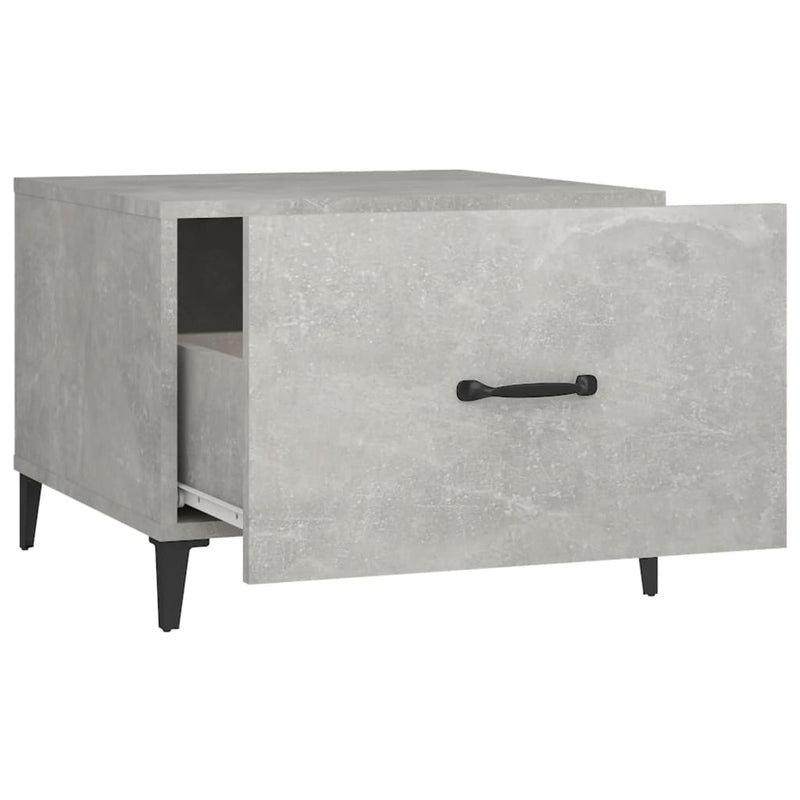 Coffee Table with Metal Legs 2 pcs Concrete Grey 50x50x40 cm