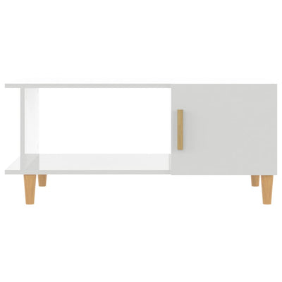 Coffee Table High Gloss White 90x50x40 cm Engineered Wood