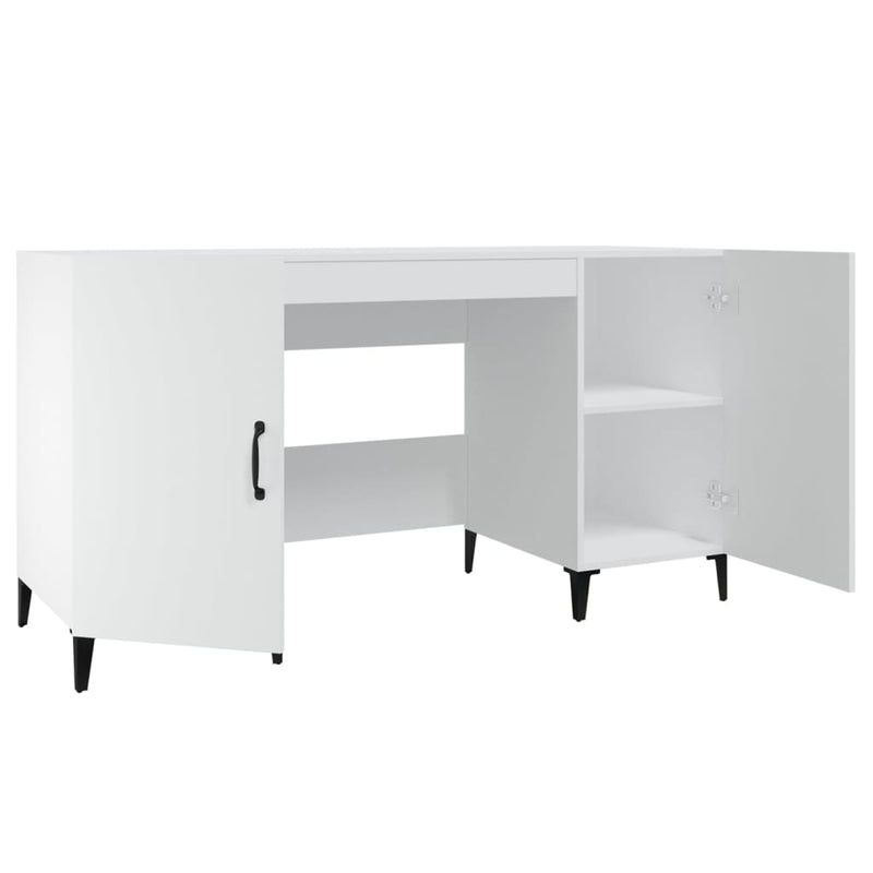 Desk White 140x50x75 cm Engineered Wood