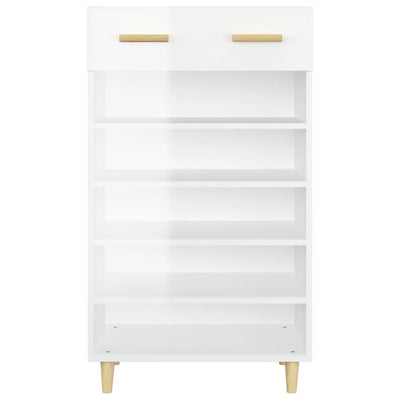 Shoe Cabinet High Gloss White 60x35x105 cm Engineered Wood