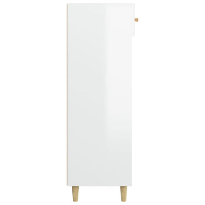 Shoe Cabinet High Gloss White 60x35x105 cm Engineered Wood