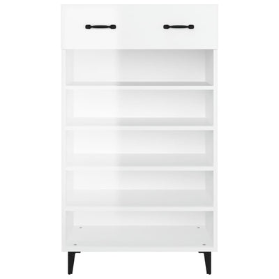 Shoe Cabinet High Gloss White 60x35x105 cm Engineered Wood