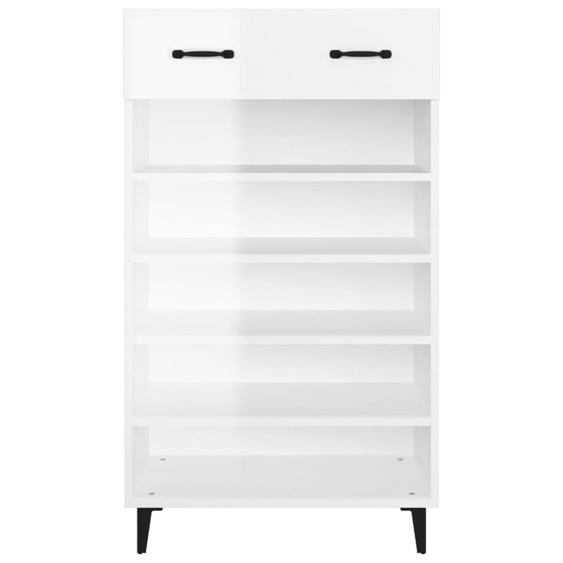 Shoe Cabinet High Gloss White 60x35x105 cm Engineered Wood