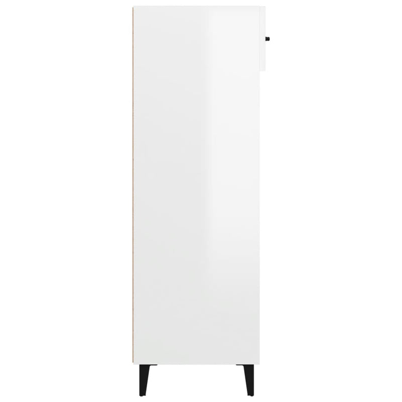 Shoe Cabinet High Gloss White 60x35x105 cm Engineered Wood