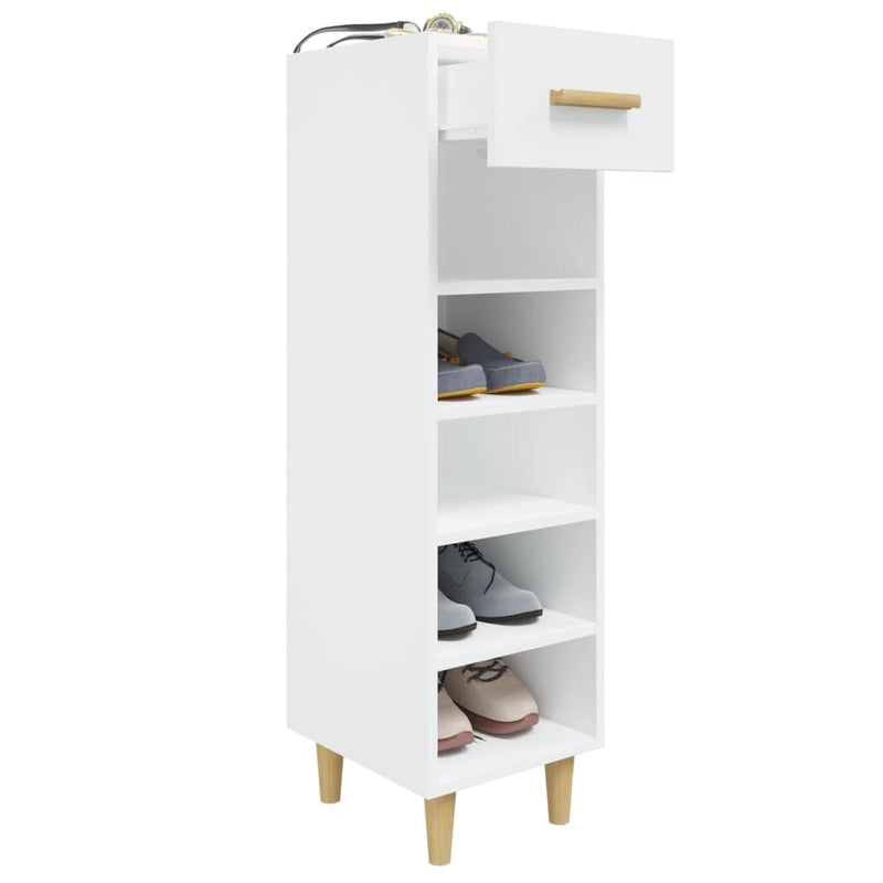 Shoe Cabinet White 30x35x105 cm Engineered Wood