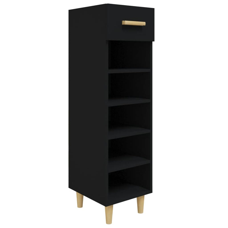 Shoe Cabinet Black 30x35x105 cm Engineered Wood