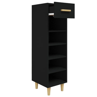 Shoe Cabinet Black 30x35x105 cm Engineered Wood