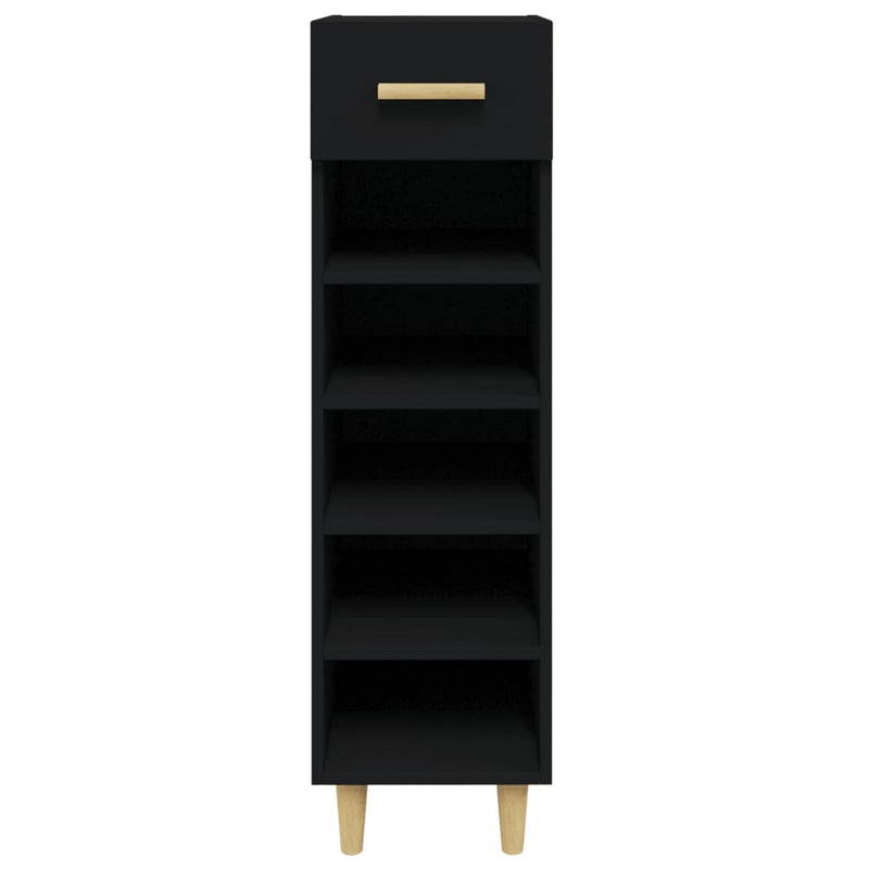 Shoe Cabinet Black 30x35x105 cm Engineered Wood