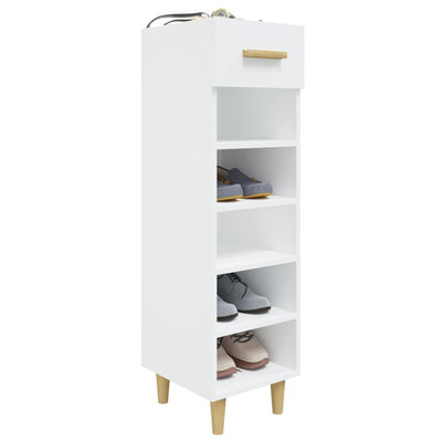 Shoe Cabinet High Gloss White 30x35x105 cm Engineered Wood