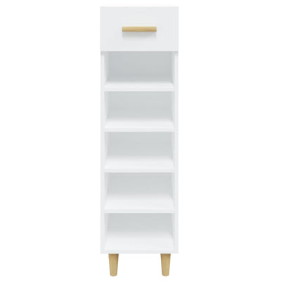 Shoe Cabinet High Gloss White 30x35x105 cm Engineered Wood