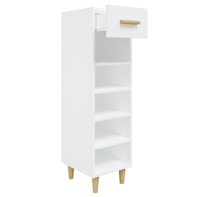 Shoe Cabinet High Gloss White 30x35x105 cm Engineered Wood