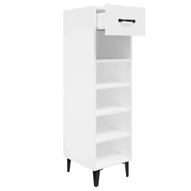 Shoe Cabinet White 30x35x105 cm Engineered Wood