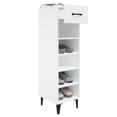 Shoe Cabinet White 30x35x105 cm Engineered Wood