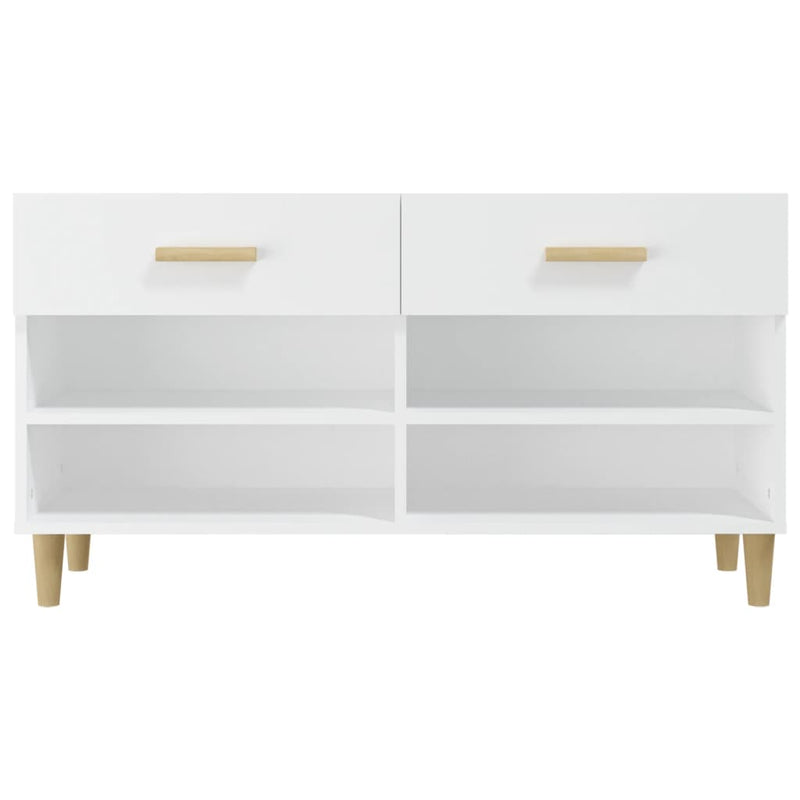 Shoe Cabinet White 102x35x55 cm Engineered Wood