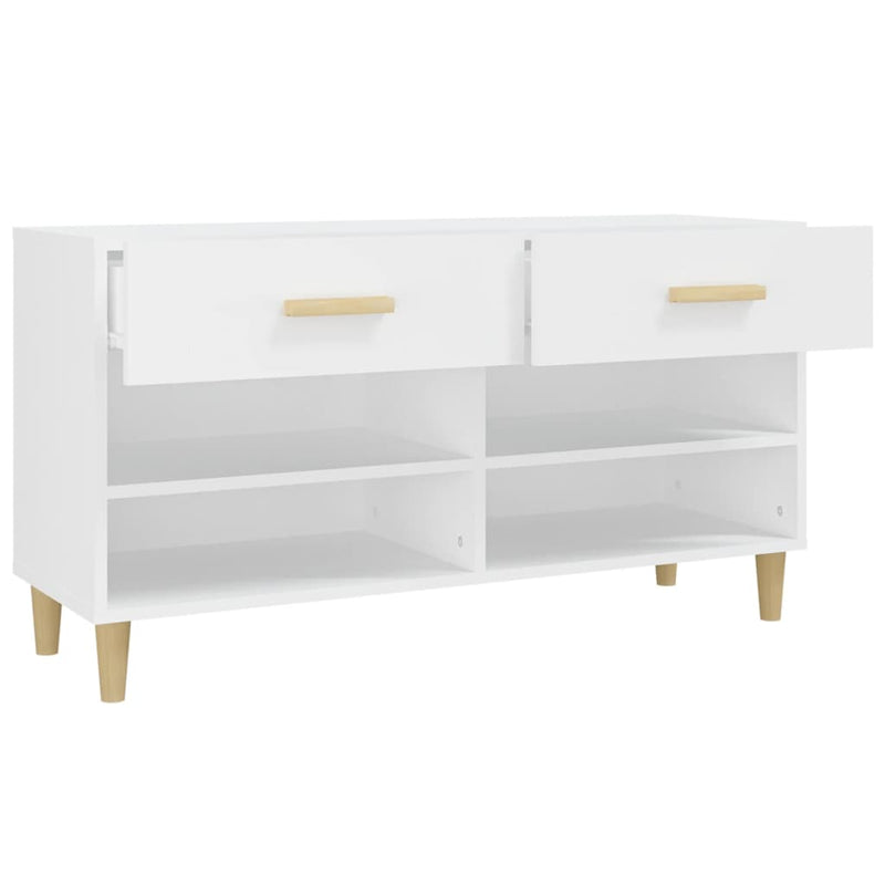 Shoe Cabinet White 102x35x55 cm Engineered Wood