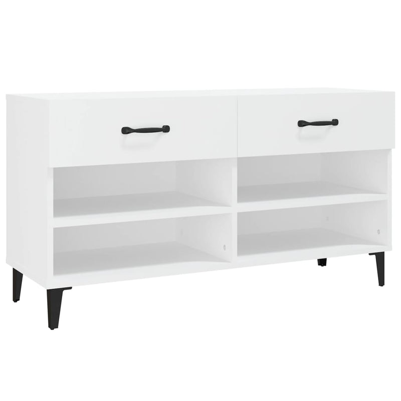 Shoe Cabinet White 102x35x55 cm Engineered Wood