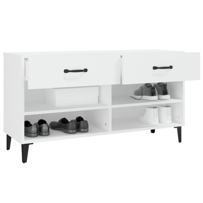 Shoe Cabinet White 102x35x55 cm Engineered Wood