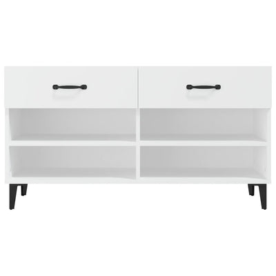 Shoe Cabinet White 102x35x55 cm Engineered Wood