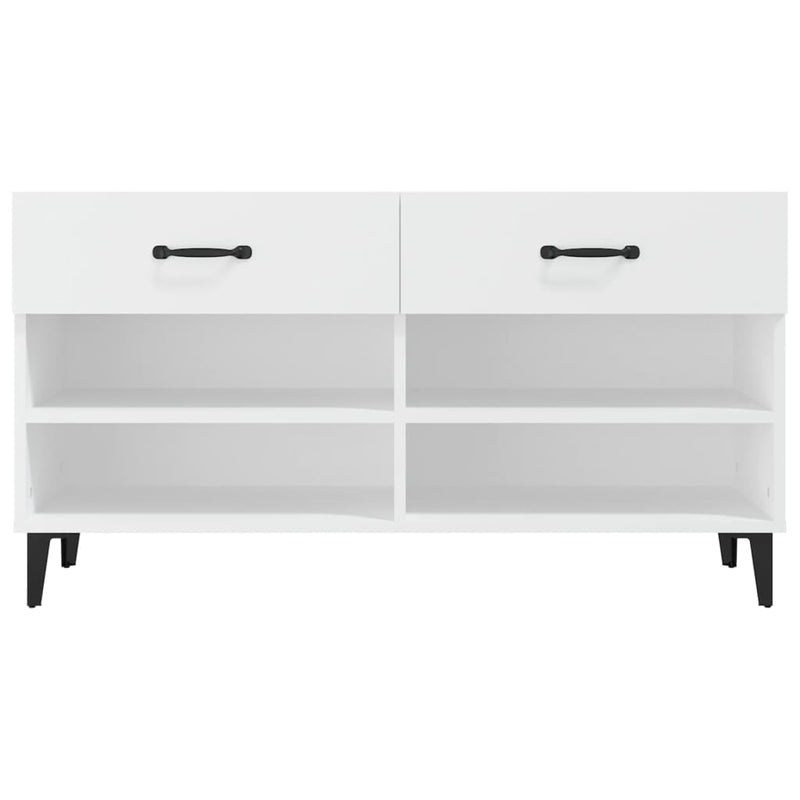 Shoe Cabinet White 102x35x55 cm Engineered Wood