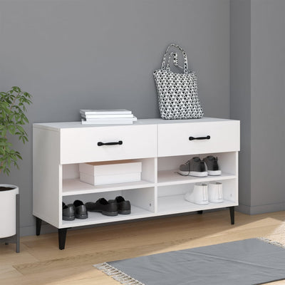 Shoe Cabinet White 102x35x55 cm Engineered Wood