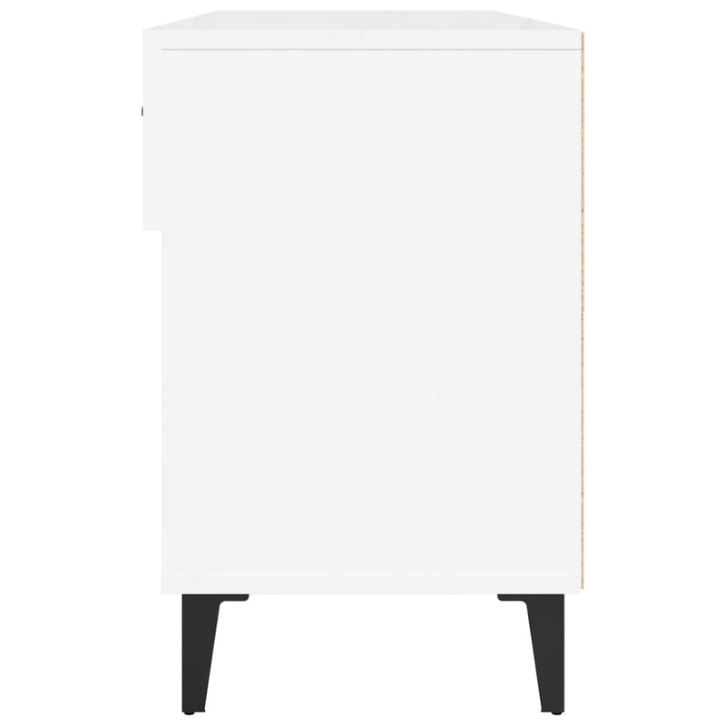 Shoe Cabinet High Gloss White 102x35x55 cm Engineered Wood