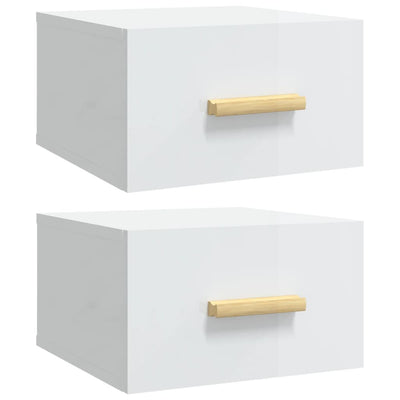 Wall-mounted Bedside Cabinets 2 pcs High Gloss White 35x35x20 cm