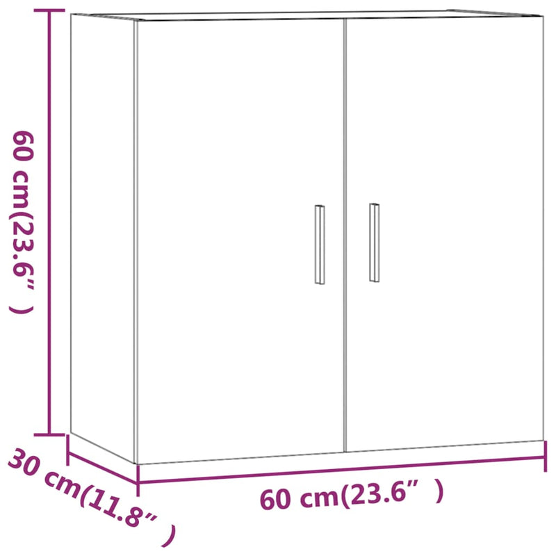 Wall Cabinet White 60x30x60 cm Engineered Wood