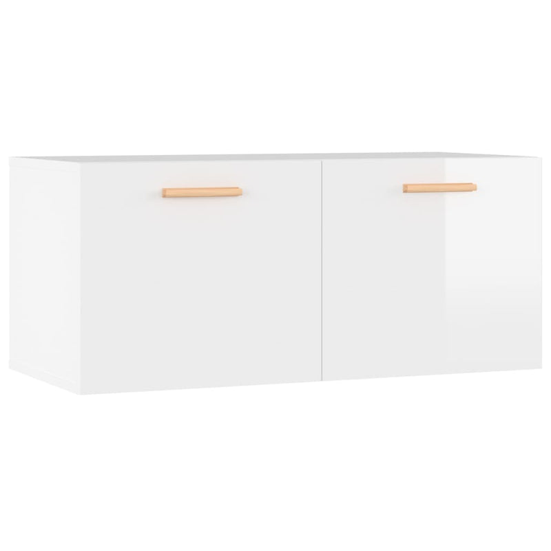 Wall Cabinet High Gloss White 80x35x36.5 cm Engineered Wood