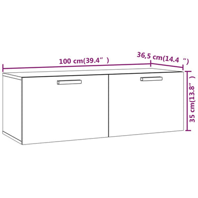 Wall Cabinet High Gloss White 100x36.5x35 cm Engineered Wood