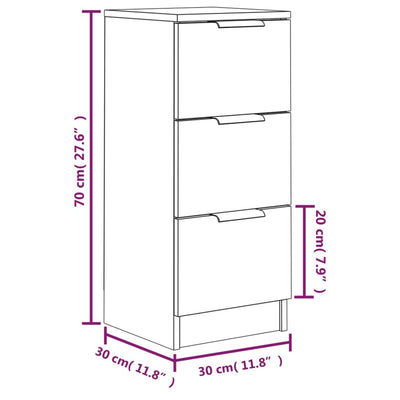 Sideboards 2 pcs Smoked Oak 30x30x70 cm Engineered Wood