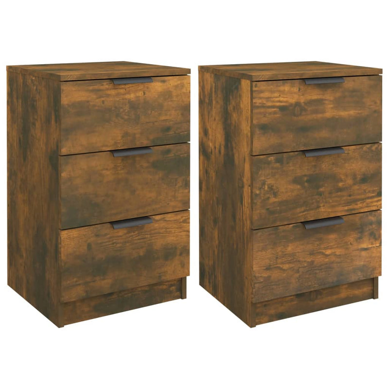 Bedside Cabinets 2 pcs Smoked Oak 40x36x65 cm