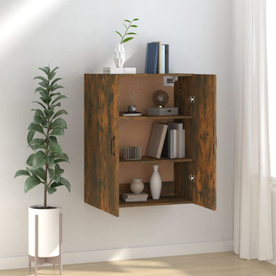 Hanging Cabinet Smoked Oak 69.5x34x90 cm Engineered Wood